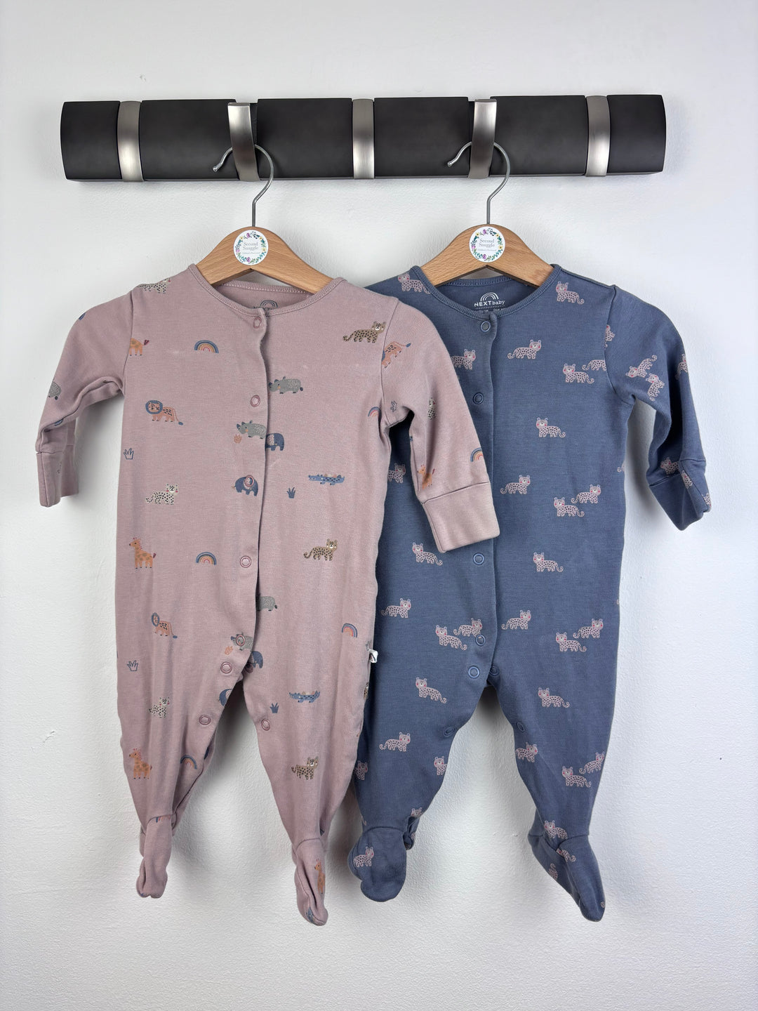 Next Animal Sleepsuits Set 3-6 Months-Sleepsuits-Second Snuggle Preloved