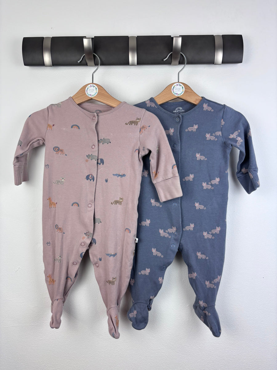 Next Animal Sleepsuits Set 3-6 Months-Sleepsuits-Second Snuggle Preloved
