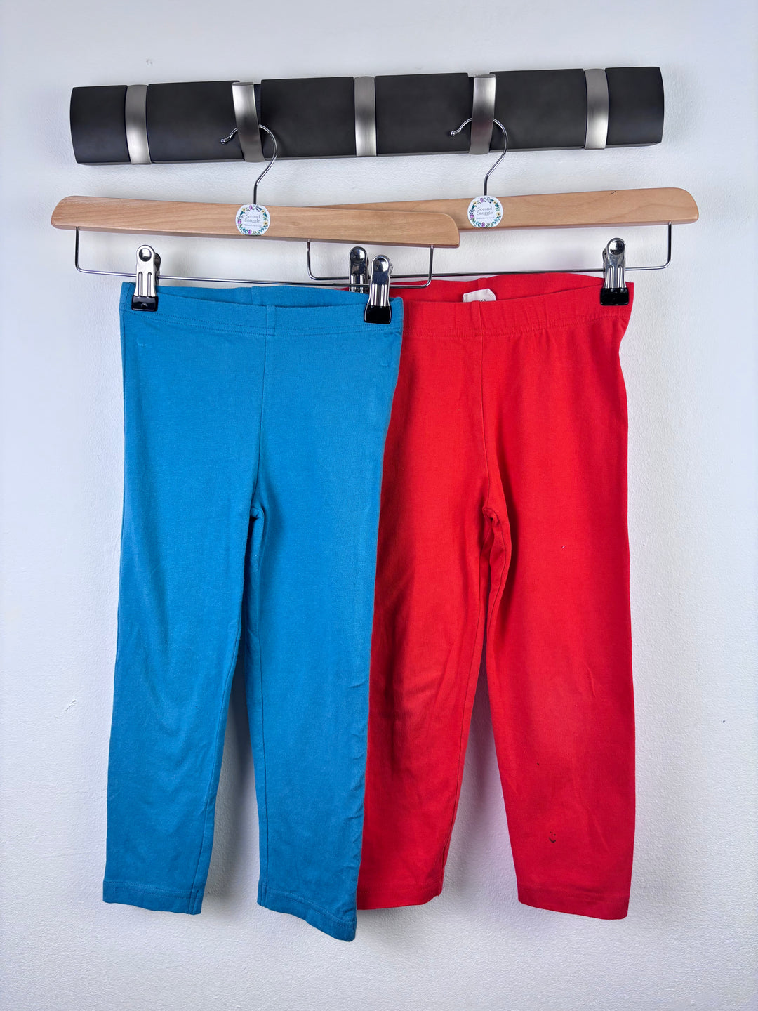 Maxomorra Blue and Red Leggings Set 5-6 Years-Leggings-Second Snuggle Preloved