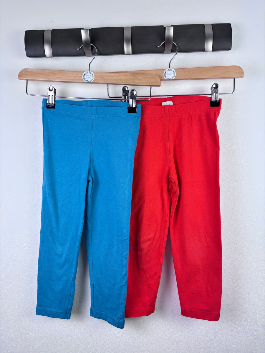 Maxomorra Blue and Red Leggings Set 5-6 Years-Leggings-Second Snuggle Preloved