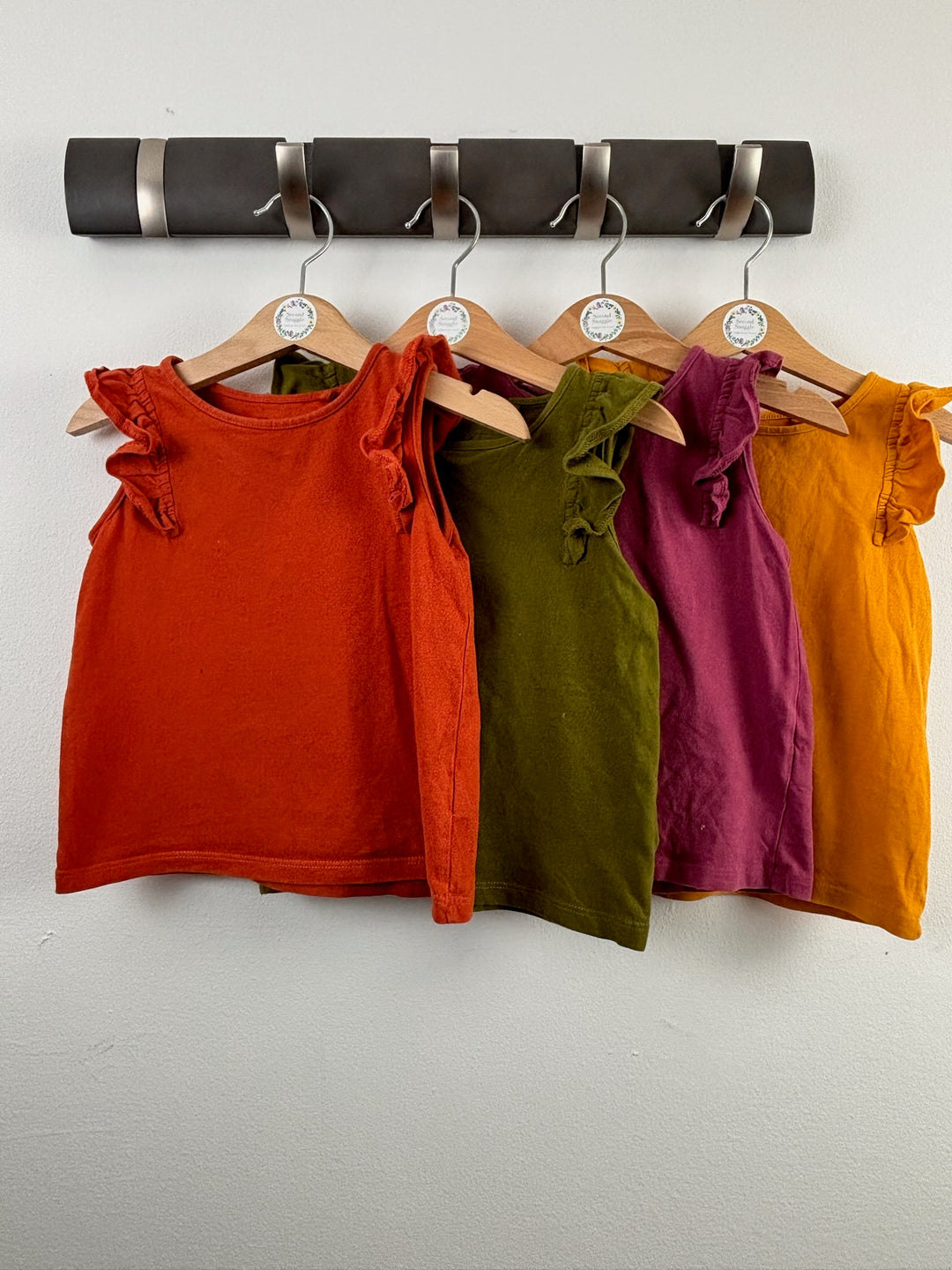 Next Multicolour Frill Sleeve Tops 5 Pack 2-3 Years