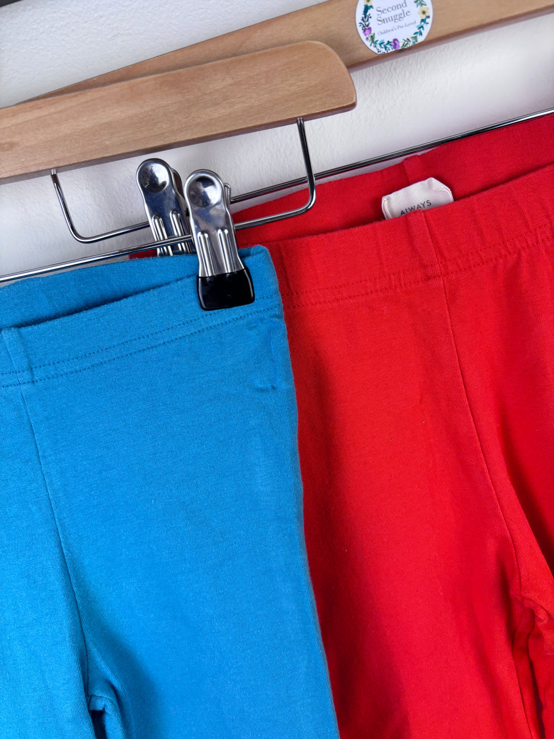 Maxomorra Blue and Red Leggings Set 5-6 Years-Leggings-Second Snuggle Preloved