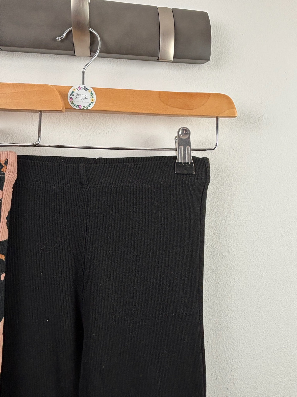 Next Leopard & Black Flared Trousers 2 Pack 8 Years-Leggings-Second Snuggle Preloved