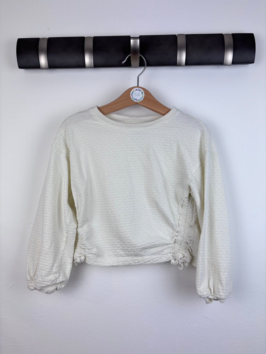 Next White Textured Long Sleeve Top 5 Years-Tops-Second Snuggle Preloved
