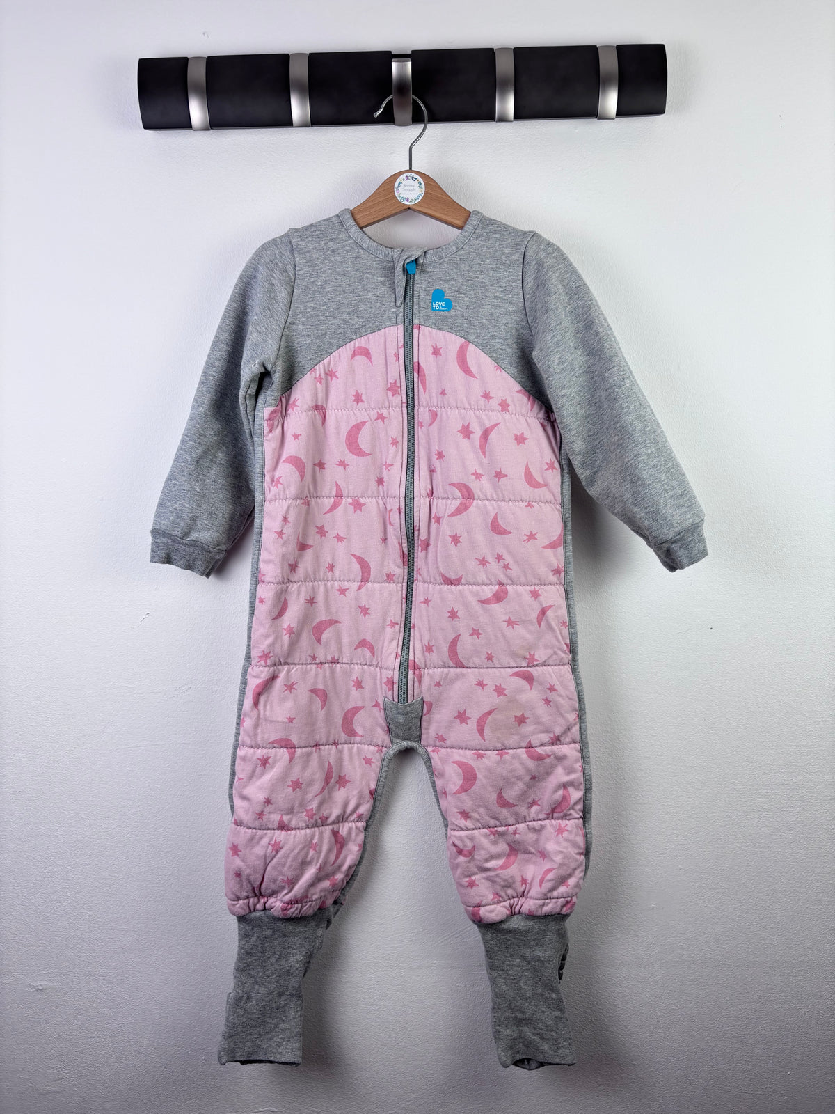 Love to Dream Pink Moon Sleep Suit Size 3 (2-3 Years)-Sleeping Bags-Second Snuggle Preloved