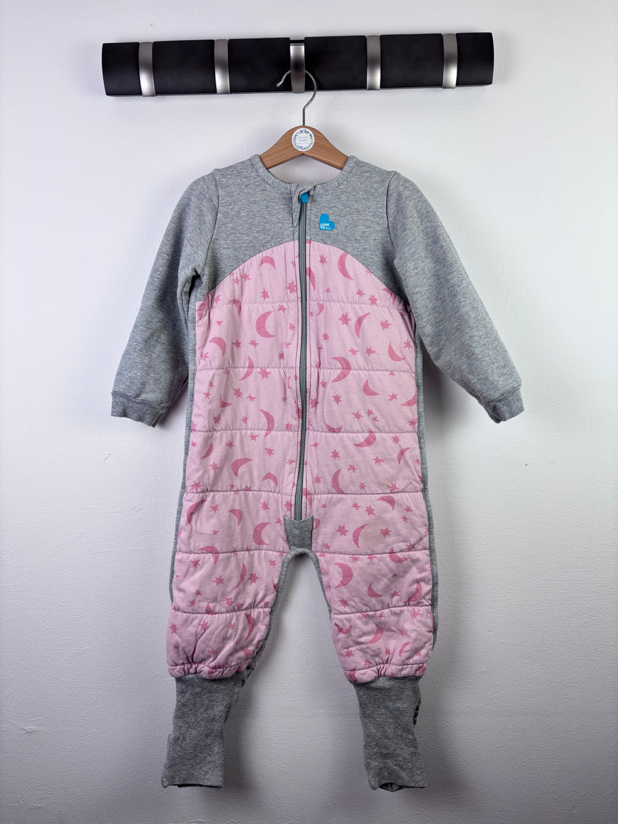 Love to Dream Pink Moon Sleep Suit Size 3 (2-3 Years)-Sleeping Bags-Second Snuggle Preloved