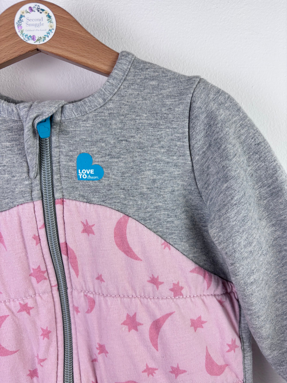 Love to Dream Pink Moon Sleep Suit Size 3 (2-3 Years)-Sleeping Bags-Second Snuggle Preloved