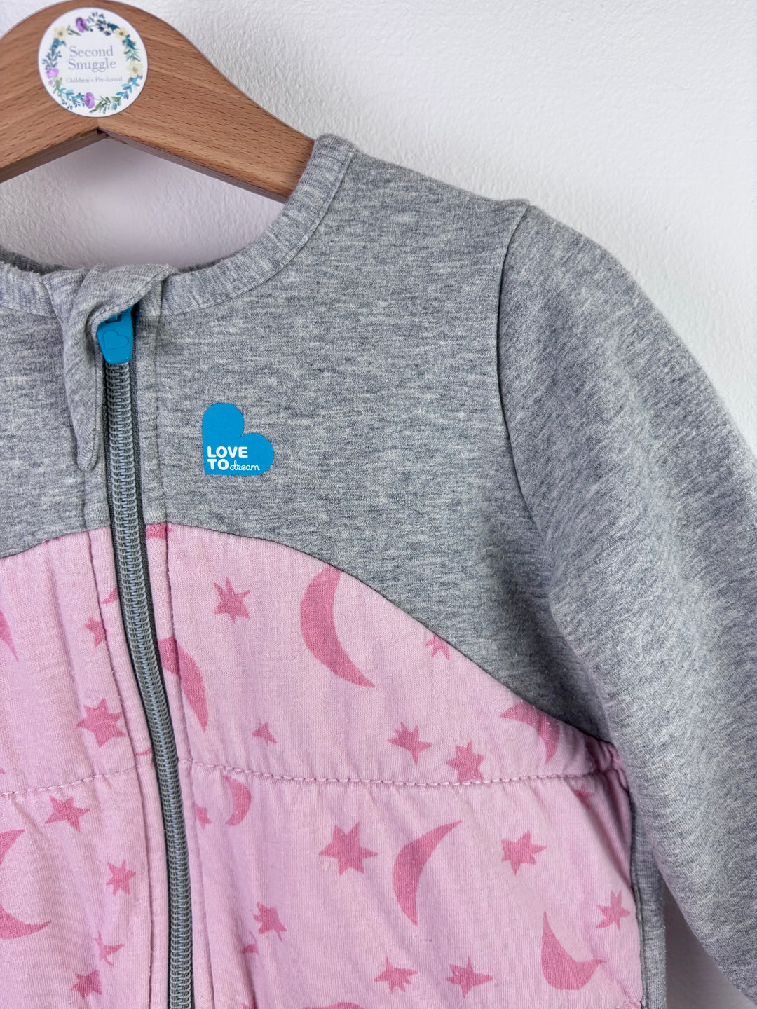 Love to Dream Pink Moon Sleep Suit Size 3 (2-3 Years)-Sleeping Bags-Second Snuggle Preloved