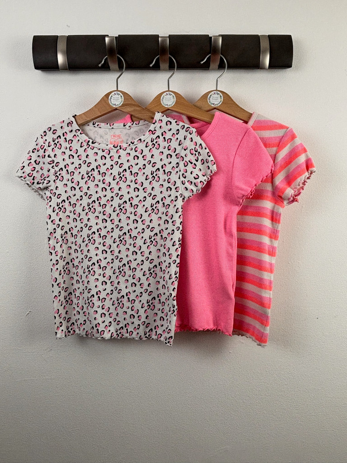 Next Pink Ribbed Tops 3 Pack 8 Years-Tops-Second Snuggle Preloved