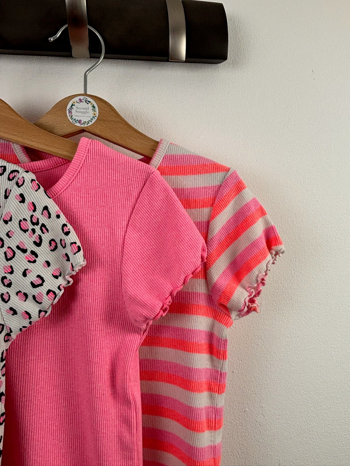 Next Pink Ribbed Tops 3 Pack 8 Years-Tops-Second Snuggle Preloved