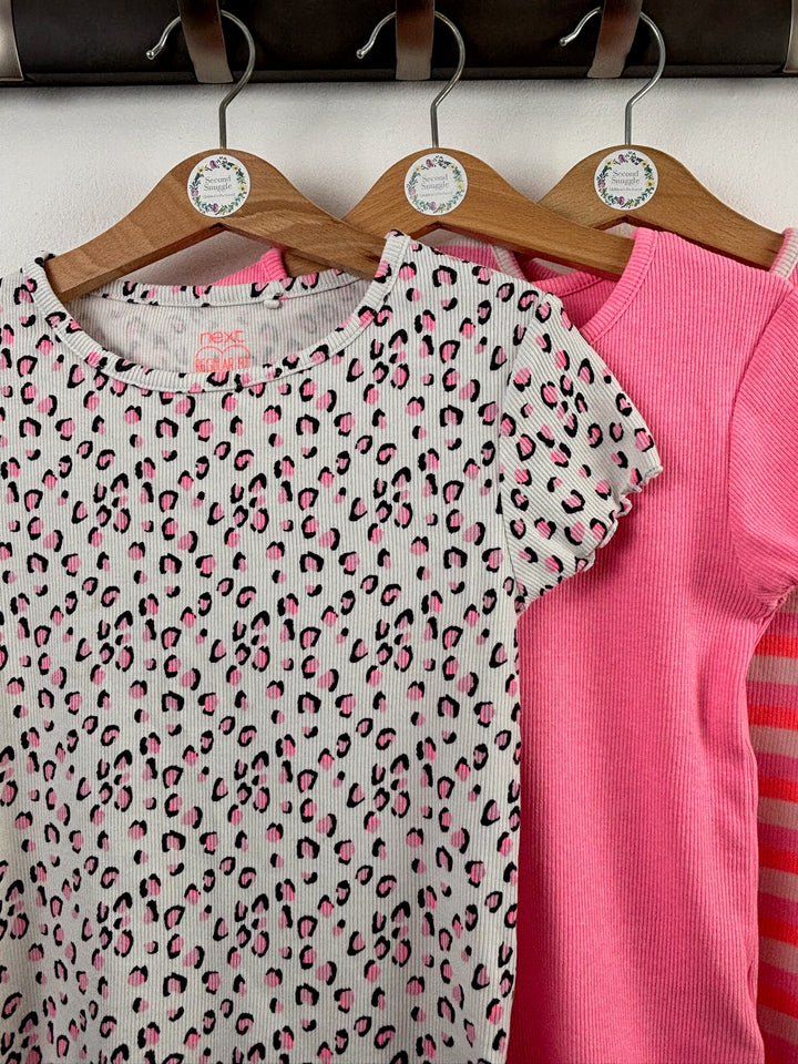Next Pink Ribbed Tops 3 Pack 8 Years