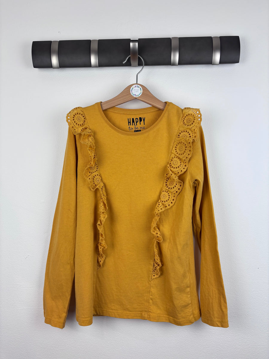 Fred & Flo Mustard Long Sleeve Top 9-10 Years-Tops-Second Snuggle Preloved