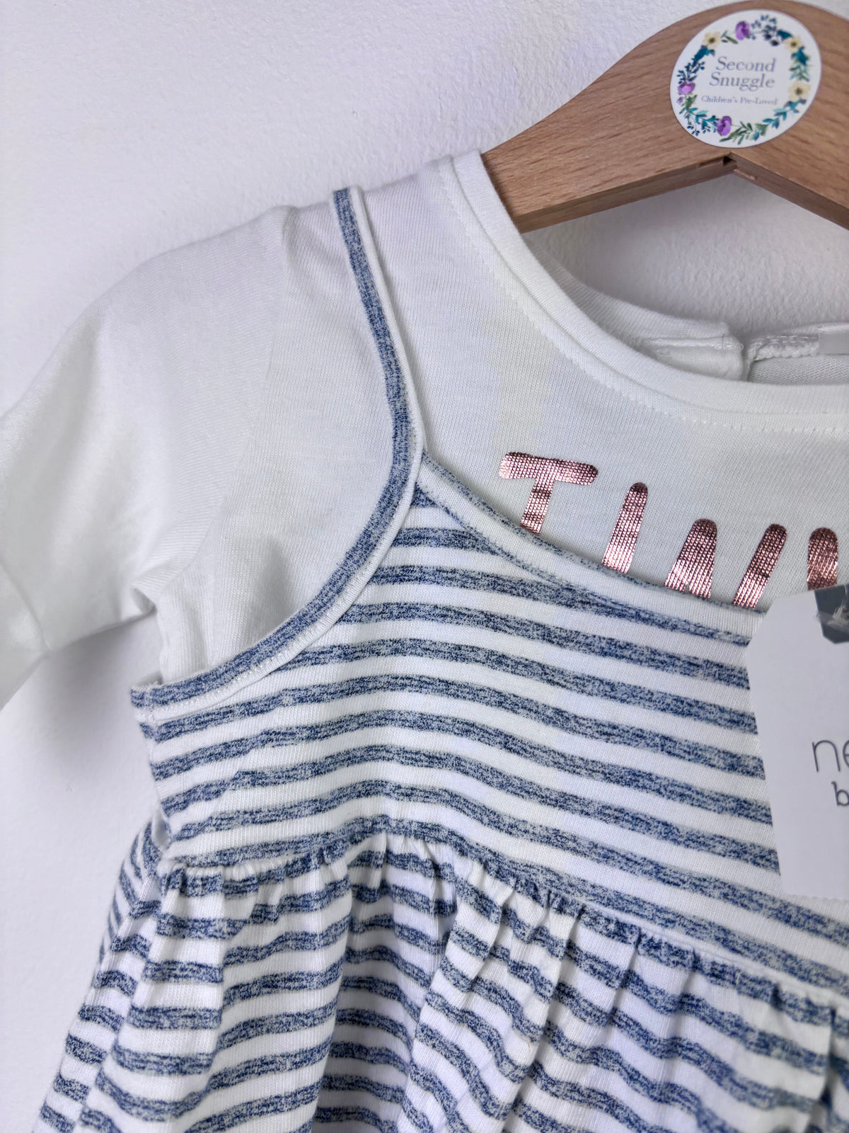 Next Blue Stripe Tunic Set with Bloomers 6-9 Months-Sets-Second Snuggle Preloved