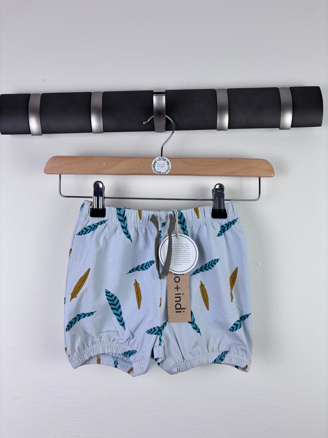 Iglo + Indi White Feather Print Shorts 2-3 Years-Shorts-Second Snuggle Preloved