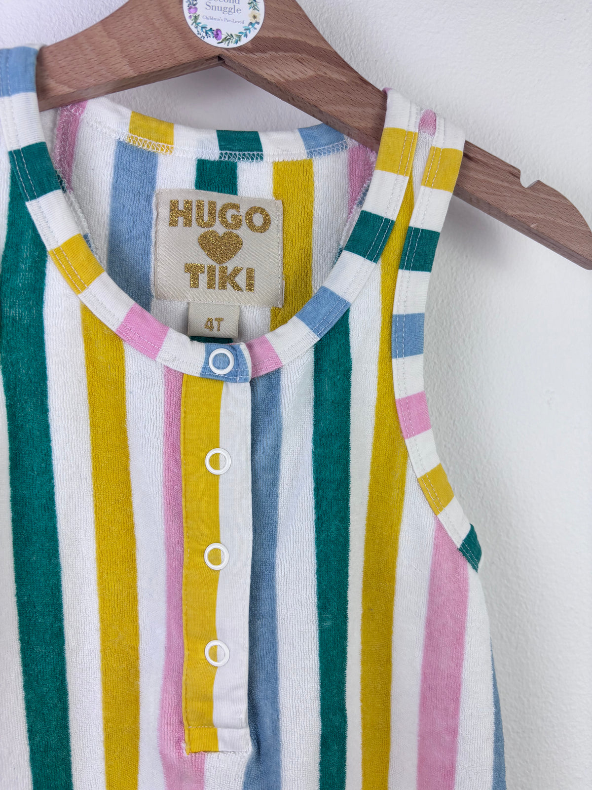 Hugo Tiki Multicolour Stripe Terry Playsuit 4 Years-Play Suits-Second Snuggle Preloved