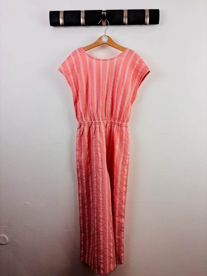 M&S Coral Stripe Wide Leg Jumpsuit 8-9 Years