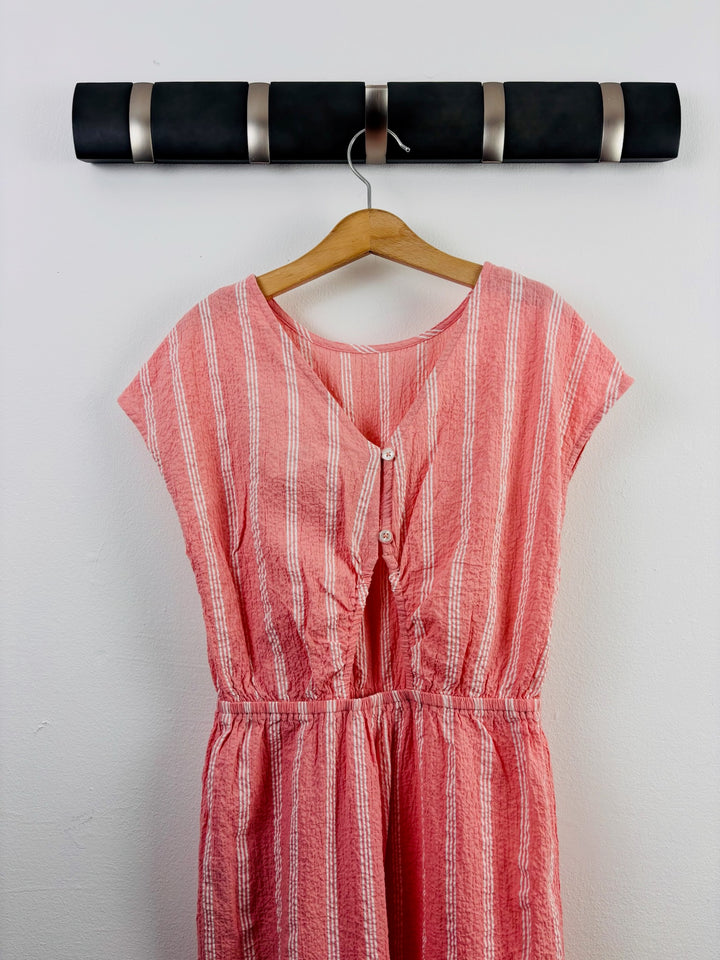 M&S Coral Stripe Wide Leg Jumpsuit 8-9 Years