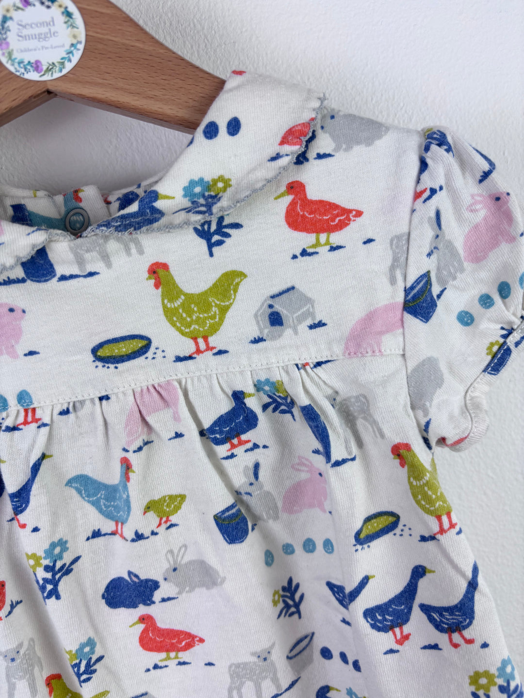 Baby Boden White Farm Print Dress 2-3 Years-Dresses-Second Snuggle Preloved