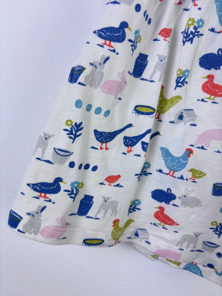 Baby Boden White Farm Print Dress 2-3 Years-Dresses-Second Snuggle Preloved
