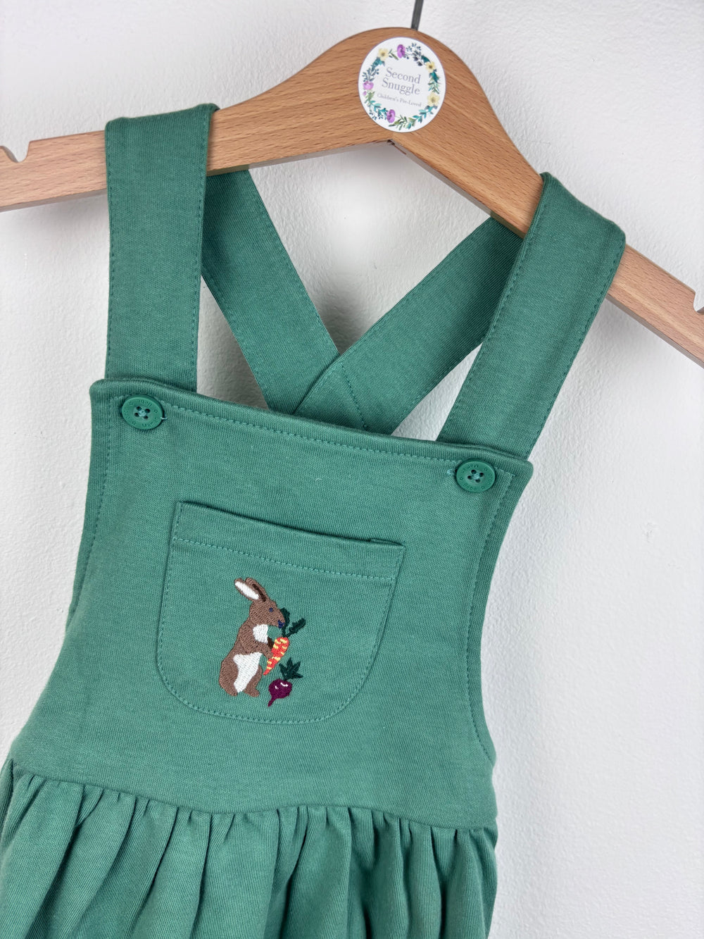 JoJo Maman Bébé Green Cord Pinafore Dress-Dresses-Second Snuggle Preloved