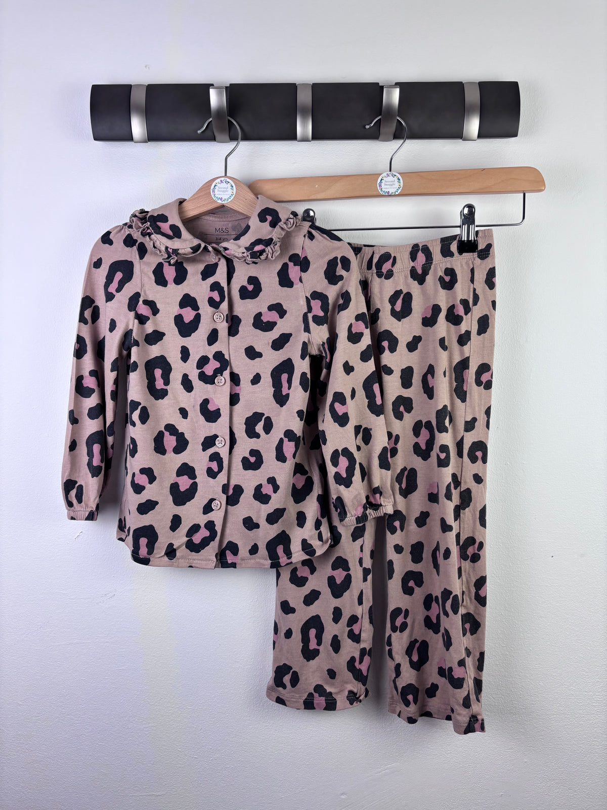 M&S Brown Leopard Print Outfit Set 3-4 Years-Night Wear-Second Snuggle Preloved