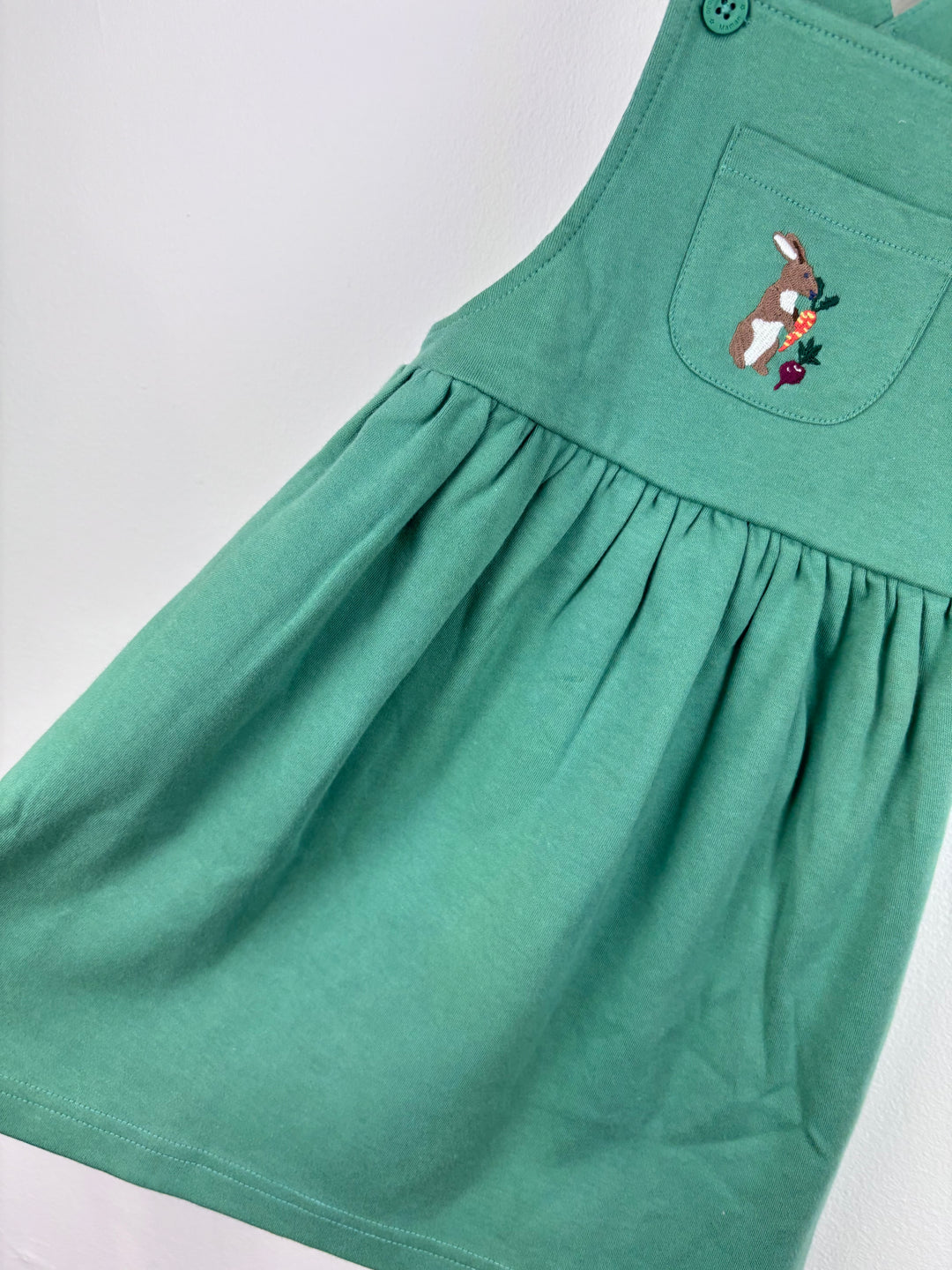 JoJo Maman Bébé Green Cord Pinafore Dress-Dresses-Second Snuggle Preloved