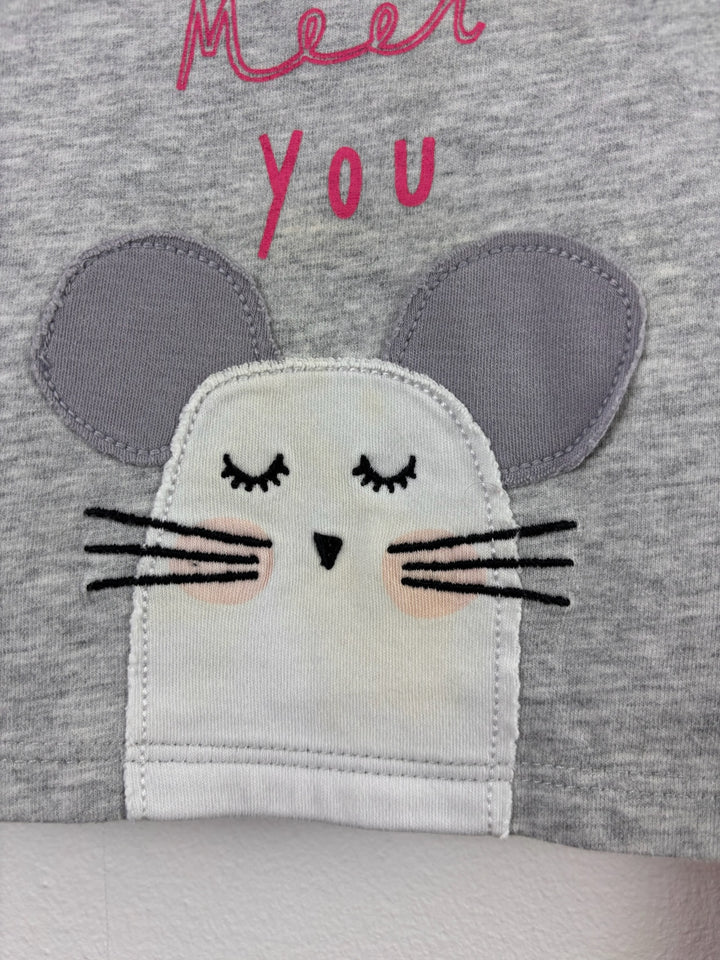 Joules Grey Mouse T-Shirt & Leggings Set 0-3 Months