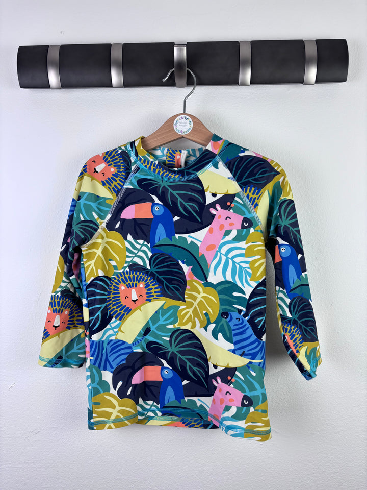 M&S Grey Flamingo Print Rash Vest 6-7 Years-Swimming-Second Snuggle Preloved