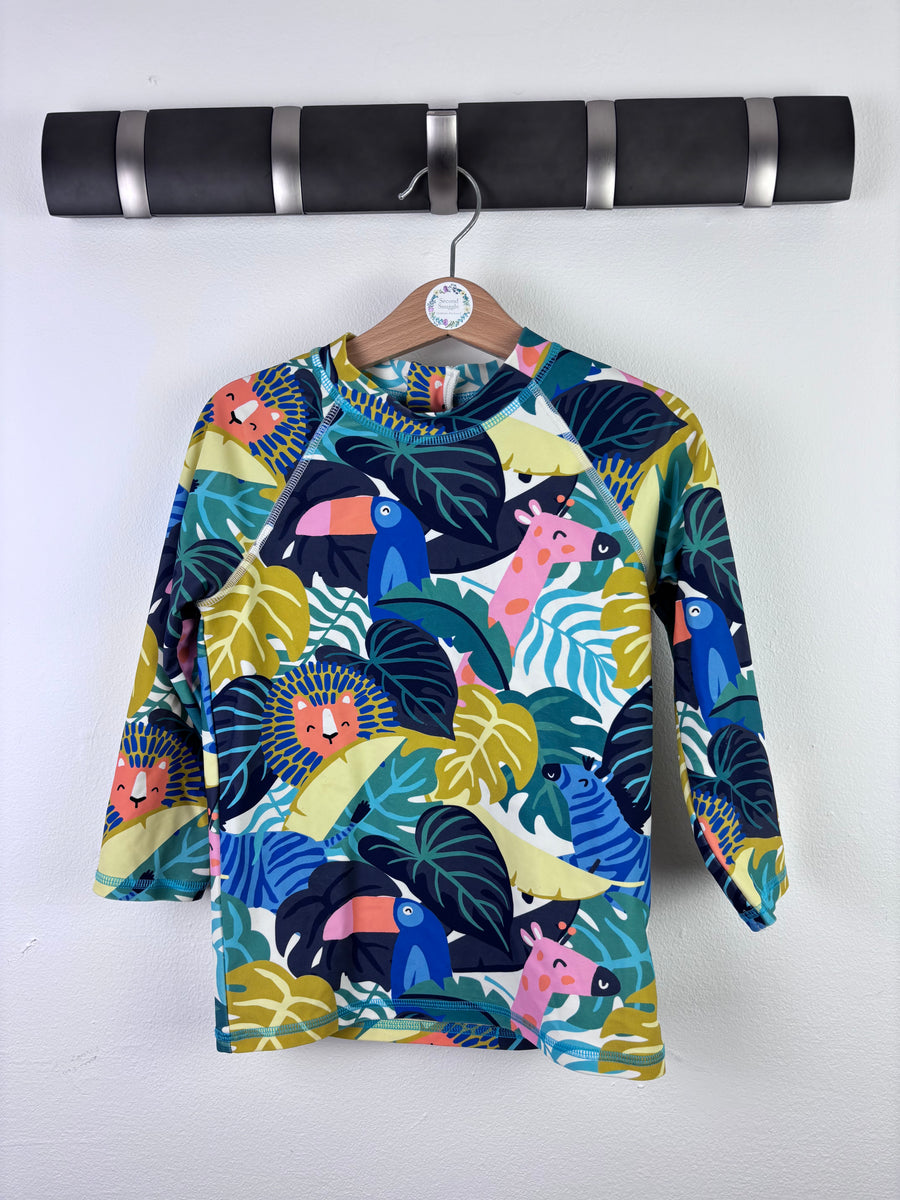 M&S Grey Flamingo Print Rash Vest 6-7 Years-Swimming-Second Snuggle Preloved