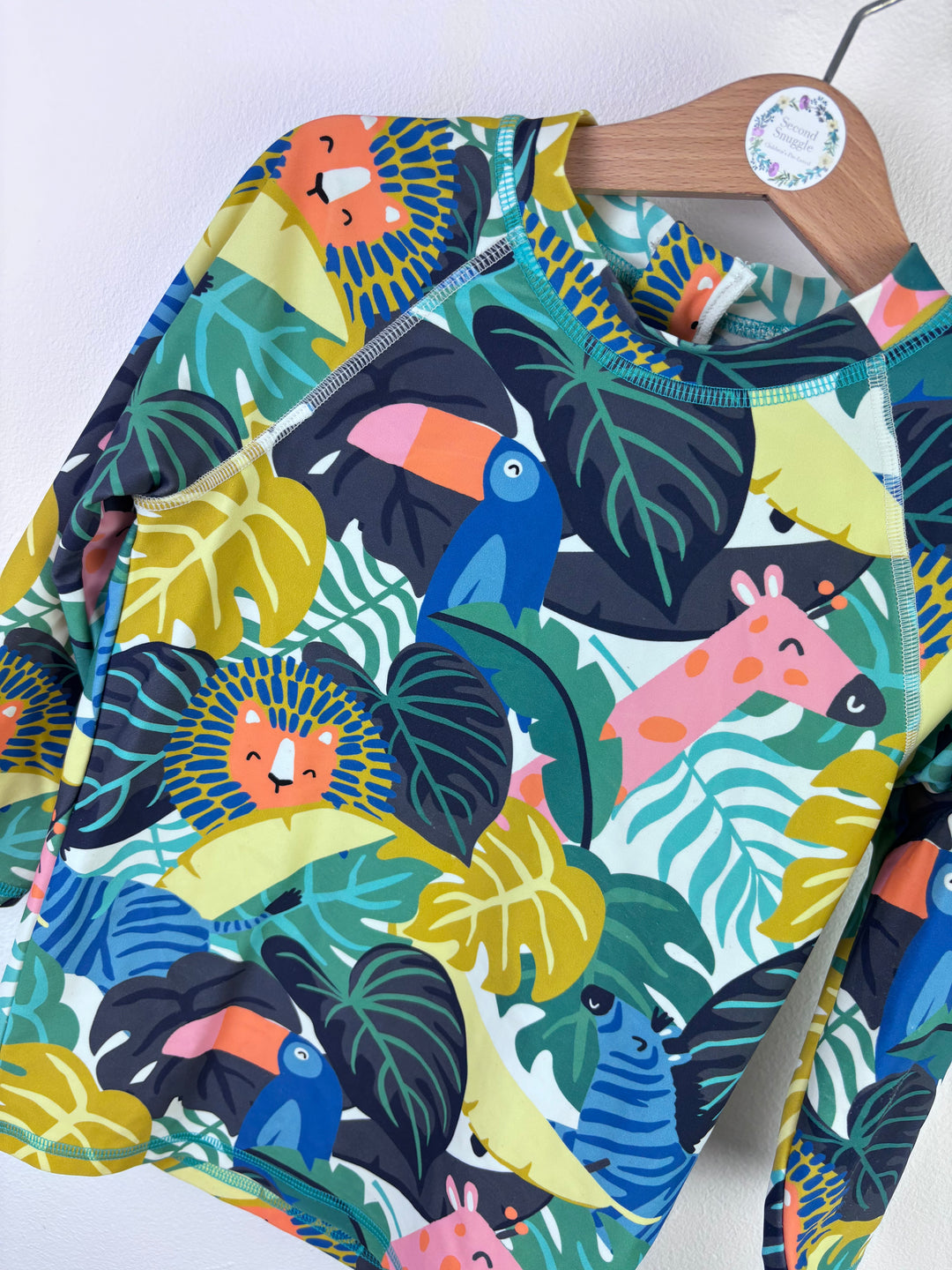 M&S Grey Flamingo Print Rash Vest 6-7 Years-Swimming-Second Snuggle Preloved