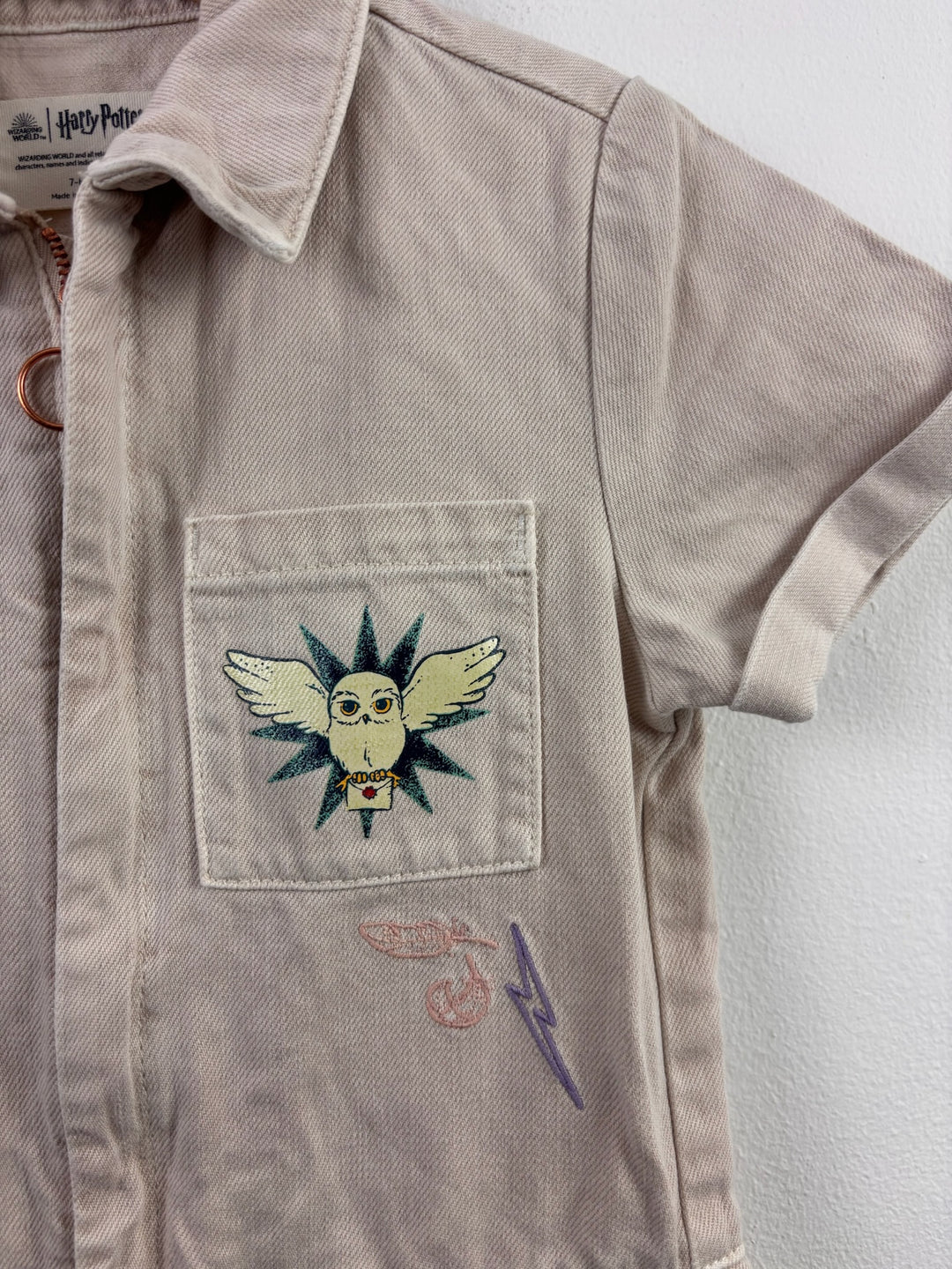 M&S Harry Potter Beige Utility Playsuit 7-8 Years