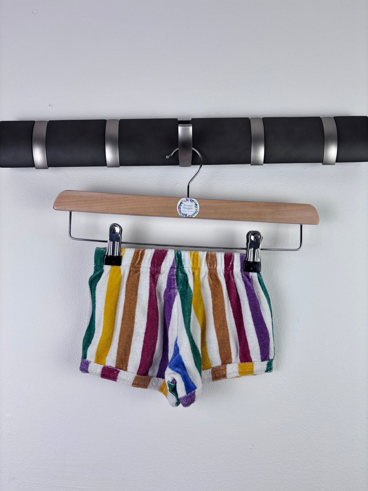 Hugo Tiki Multicolour Stripe Towelling Shorts 4 Years-Shorts-Second Snuggle Preloved