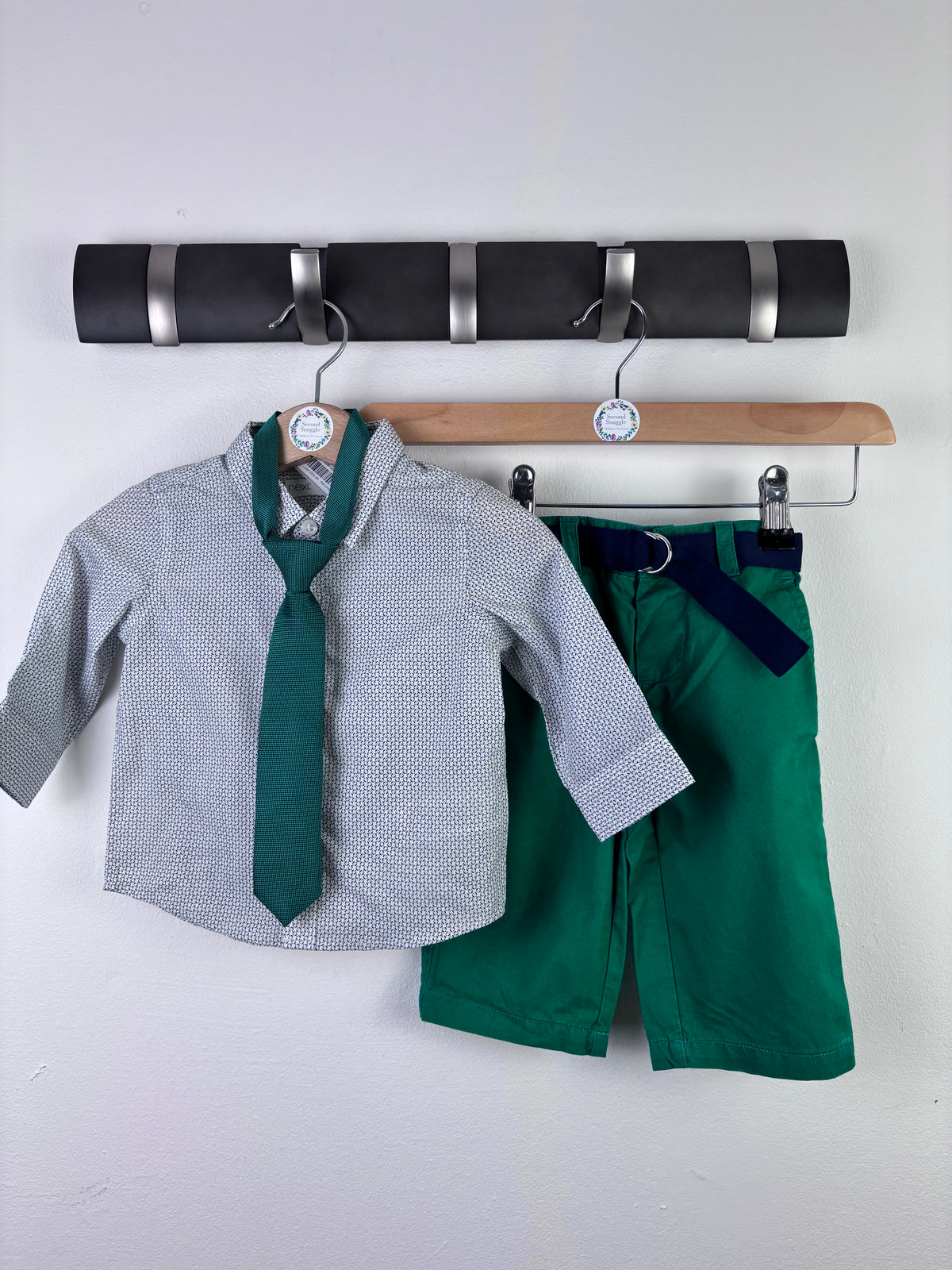 Next Green Smart 3 Piece Outfit 3-6 Months-Sets-Second Snuggle Preloved