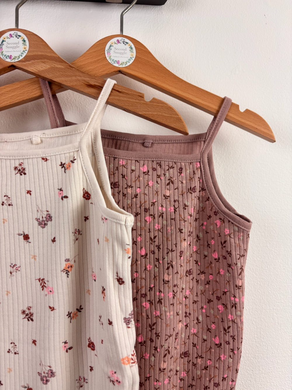 Next Neutral Floral Ribbed Bodysuits 4 Pack 18-24 Months-Vests-Second Snuggle Preloved