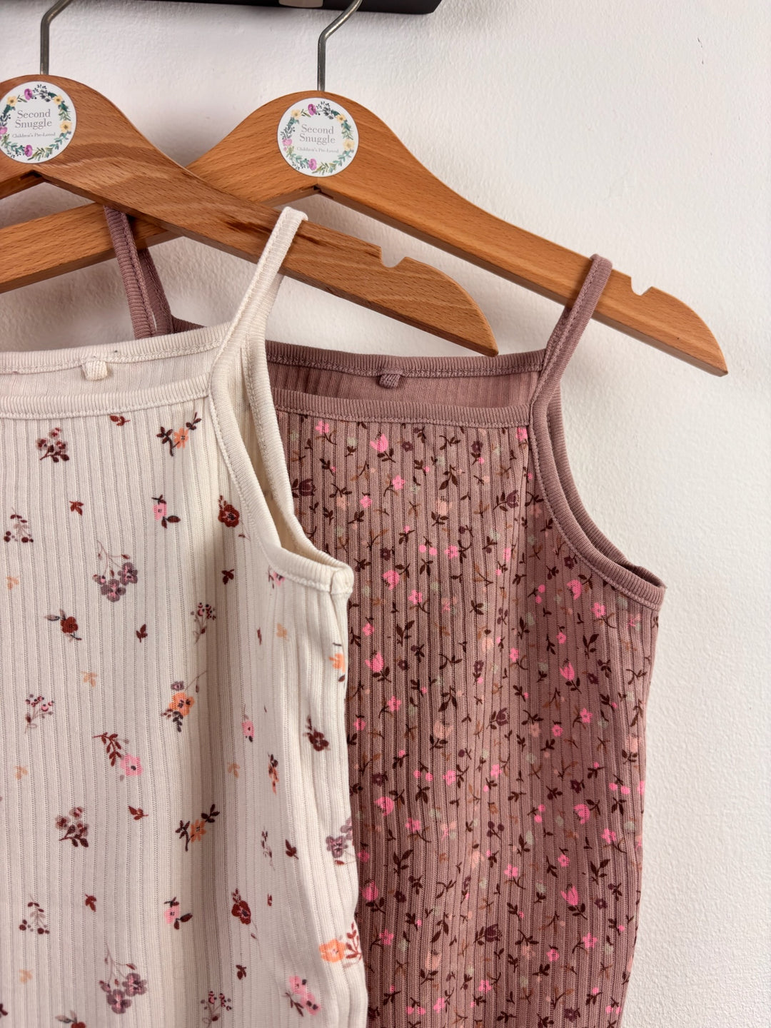 Next Neutral Floral Ribbed Bodysuits 4 Pack 18-24 Months-Vests-Second Snuggle Preloved