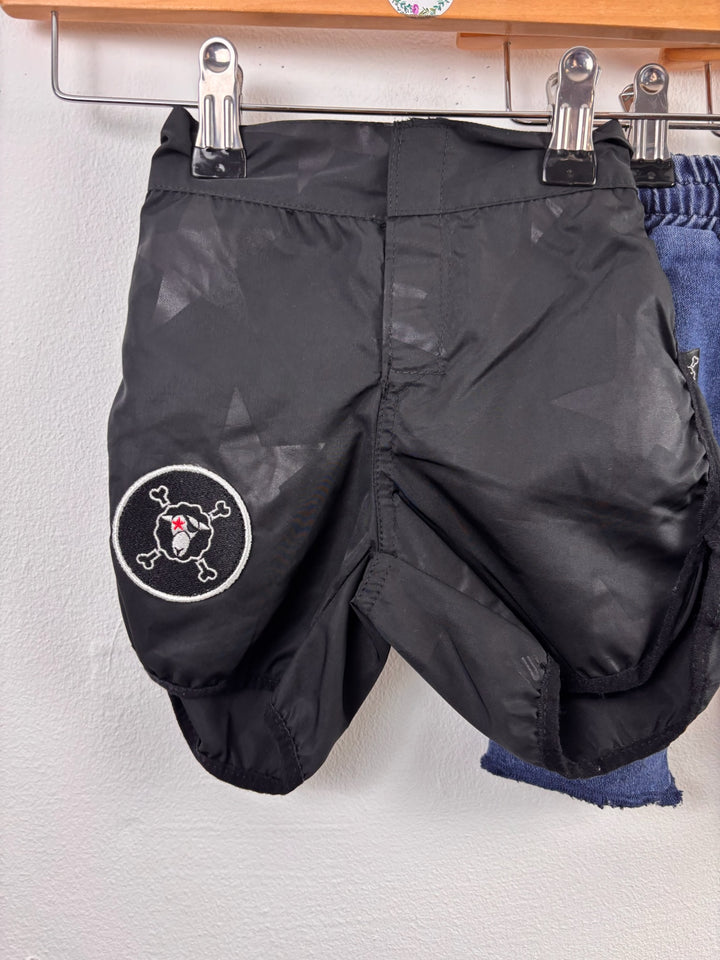 NUNUNU Black & Blue Vest and Shorts Bundle 12-18 Months