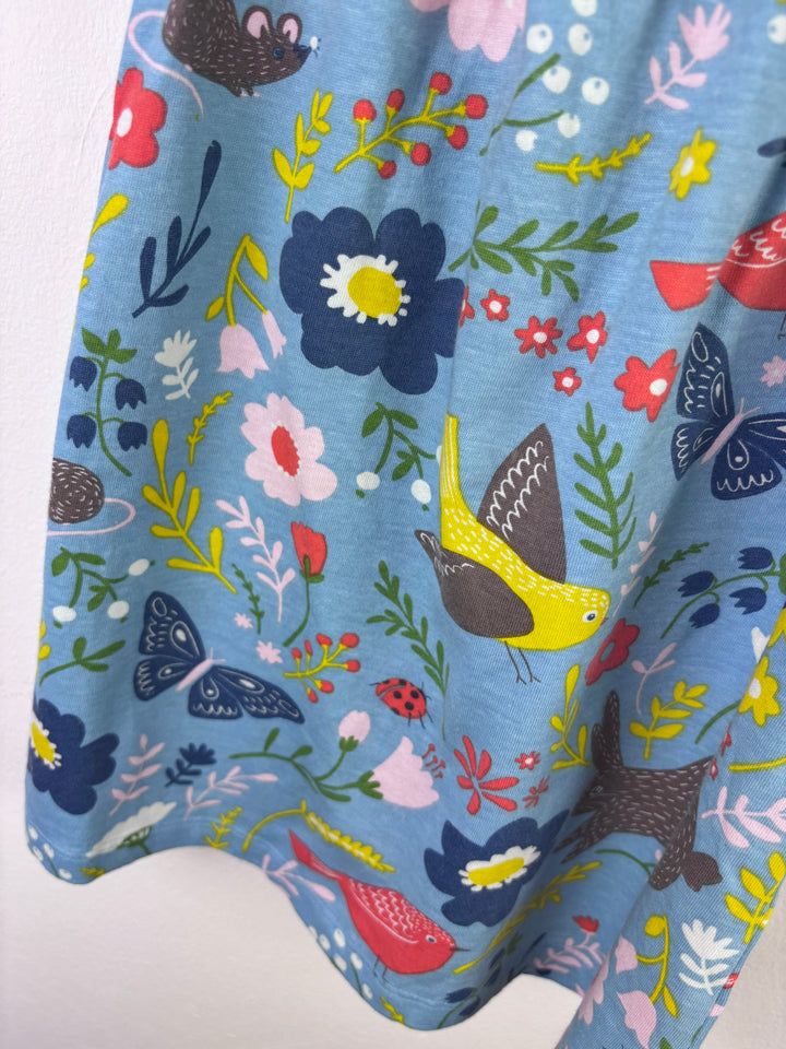 Baby Boden Blue Floral Bird Dress and Bloomers Set 2-3 Years