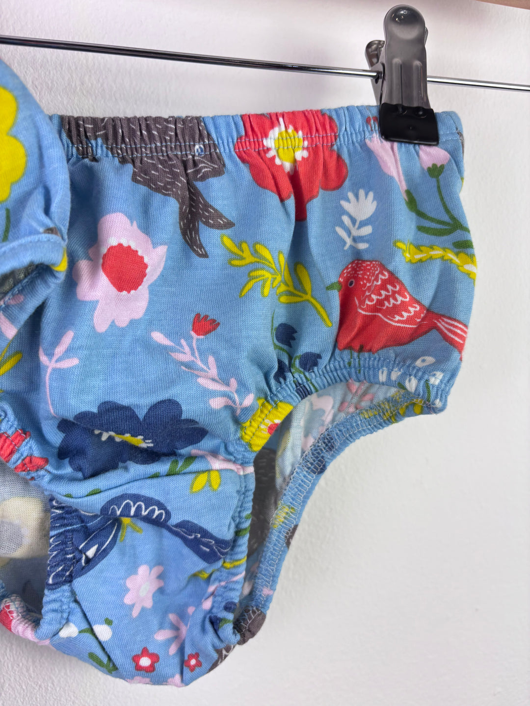 Baby Boden Blue Floral Bird Dress and Bloomers Set 2-3 Years