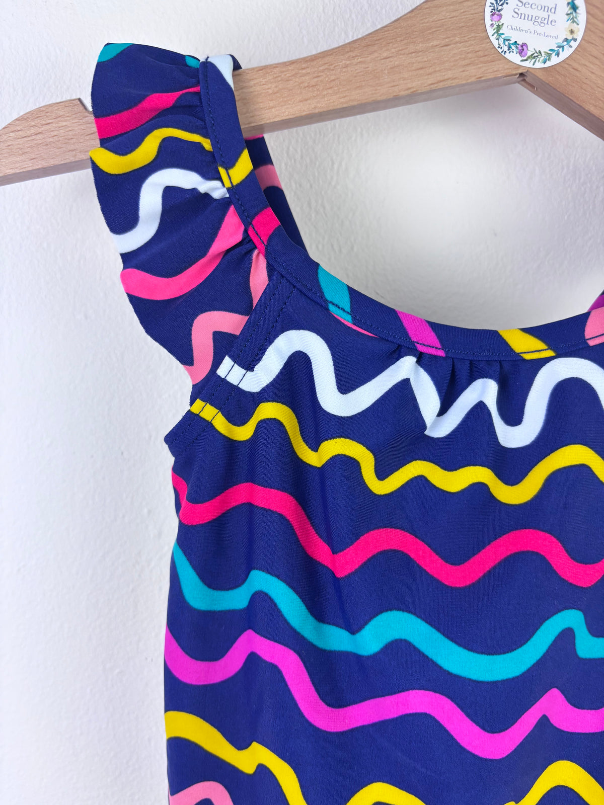 M&S Wavy Stripe Swimsuit 6-9 Months-Swimming-Second Snuggle Preloved