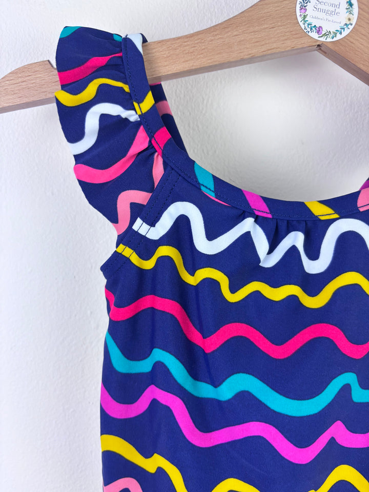 M&S Wavy Stripe Swimsuit 6-9 Months-Swimming-Second Snuggle Preloved