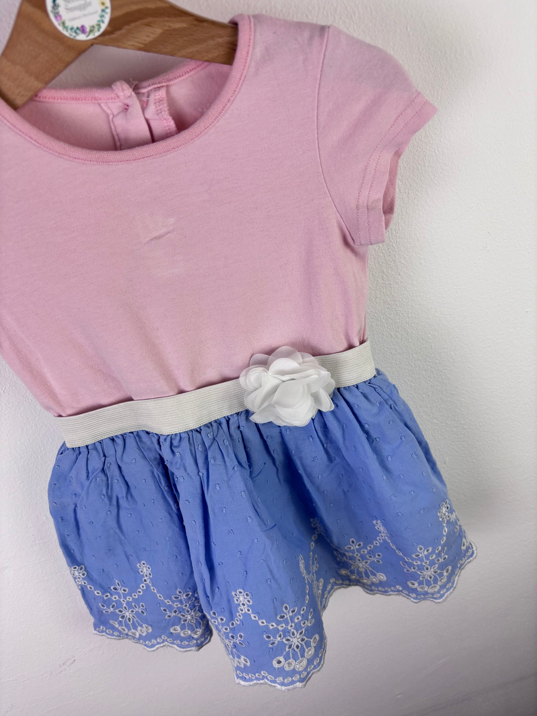 Primark Pink and Blue Party Dress 9-12 Months-Dresses-Second Snuggle Preloved