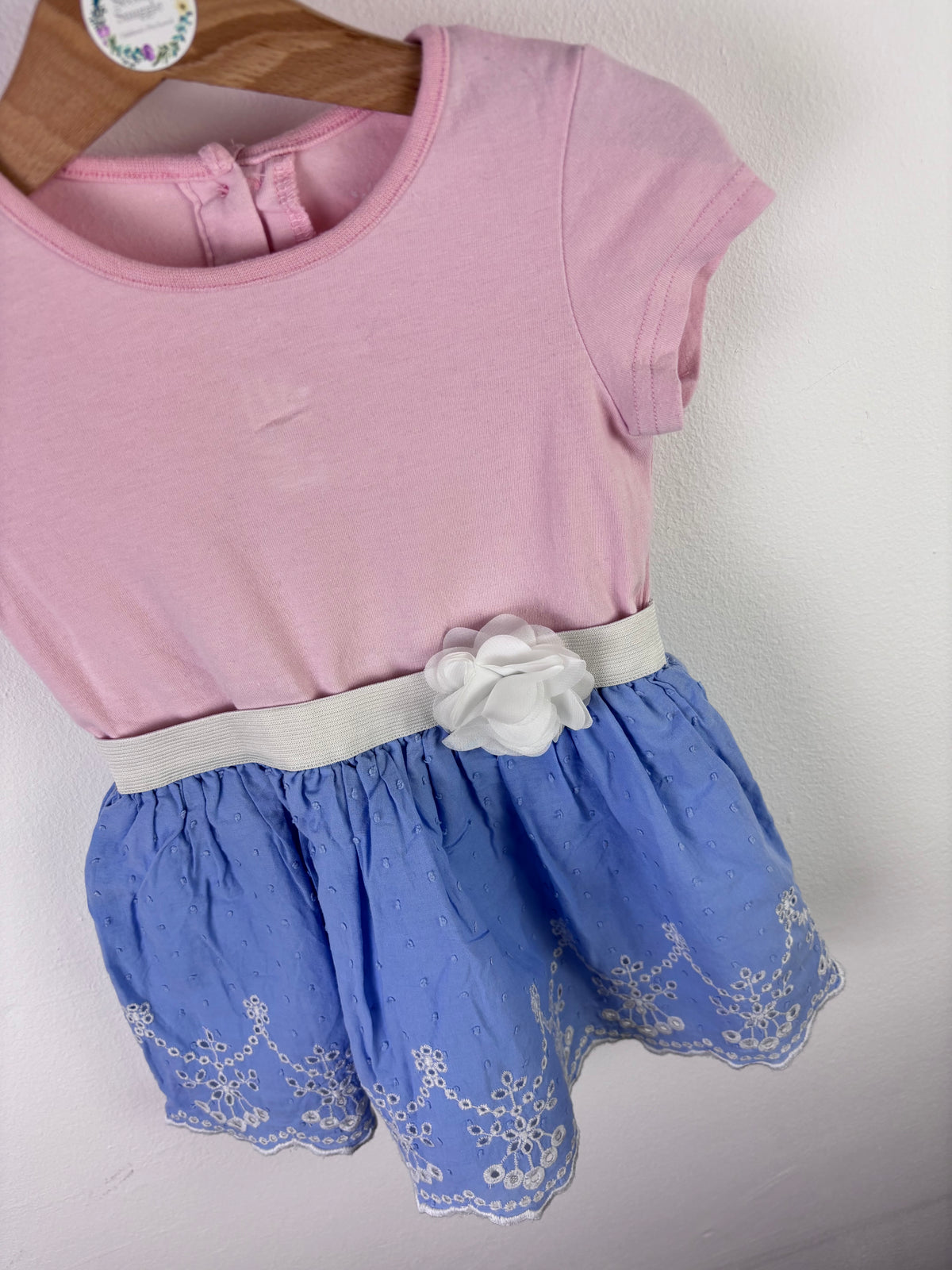 Primark Pink and Blue Party Dress 9-12 Months-Dresses-Second Snuggle Preloved