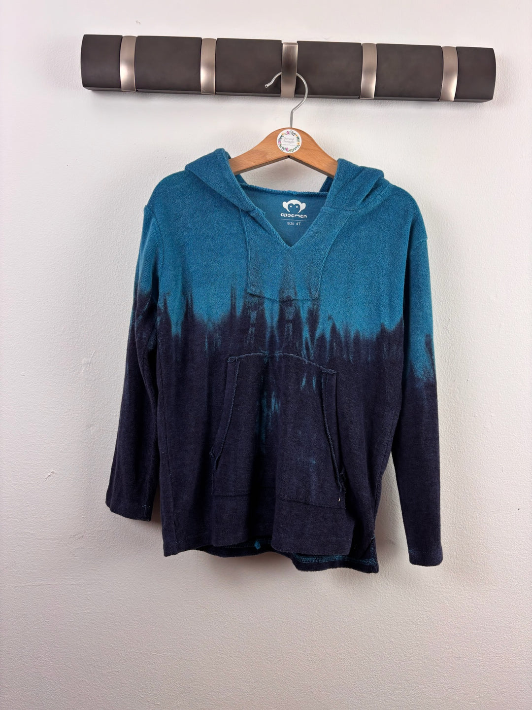 Appaman Blue Navy Tie Dye Hooded Top 4 Years