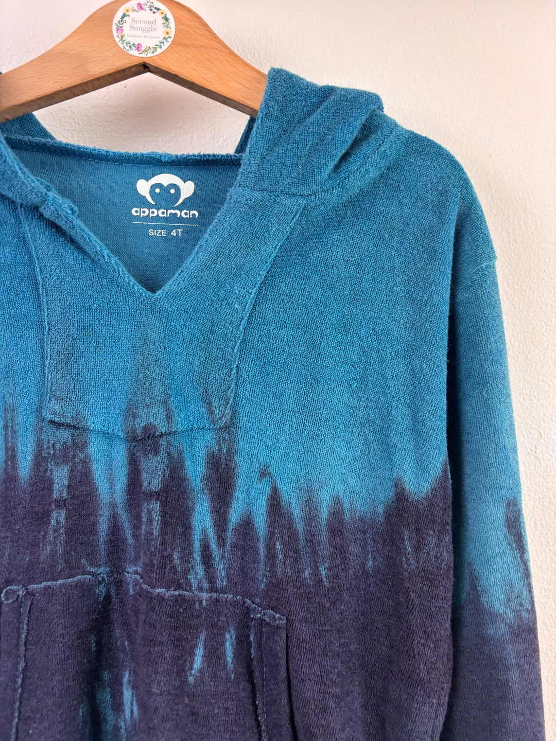 Appaman Blue Navy Tie Dye Hooded Top 4 Years