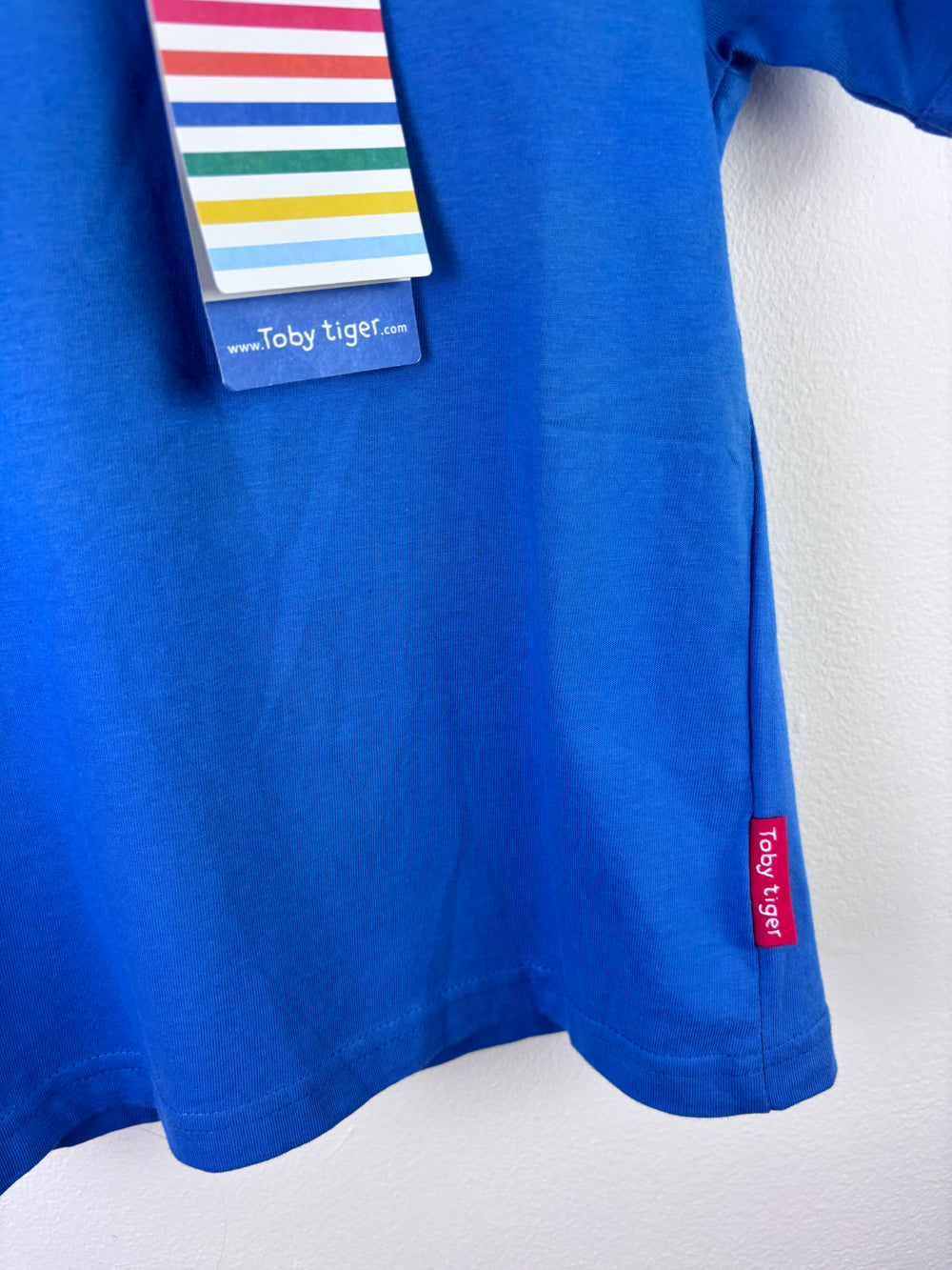 Toby Tiger Bright Blue Organic T-Shirt 4-5 Years-Tops-Second Snuggle Preloved