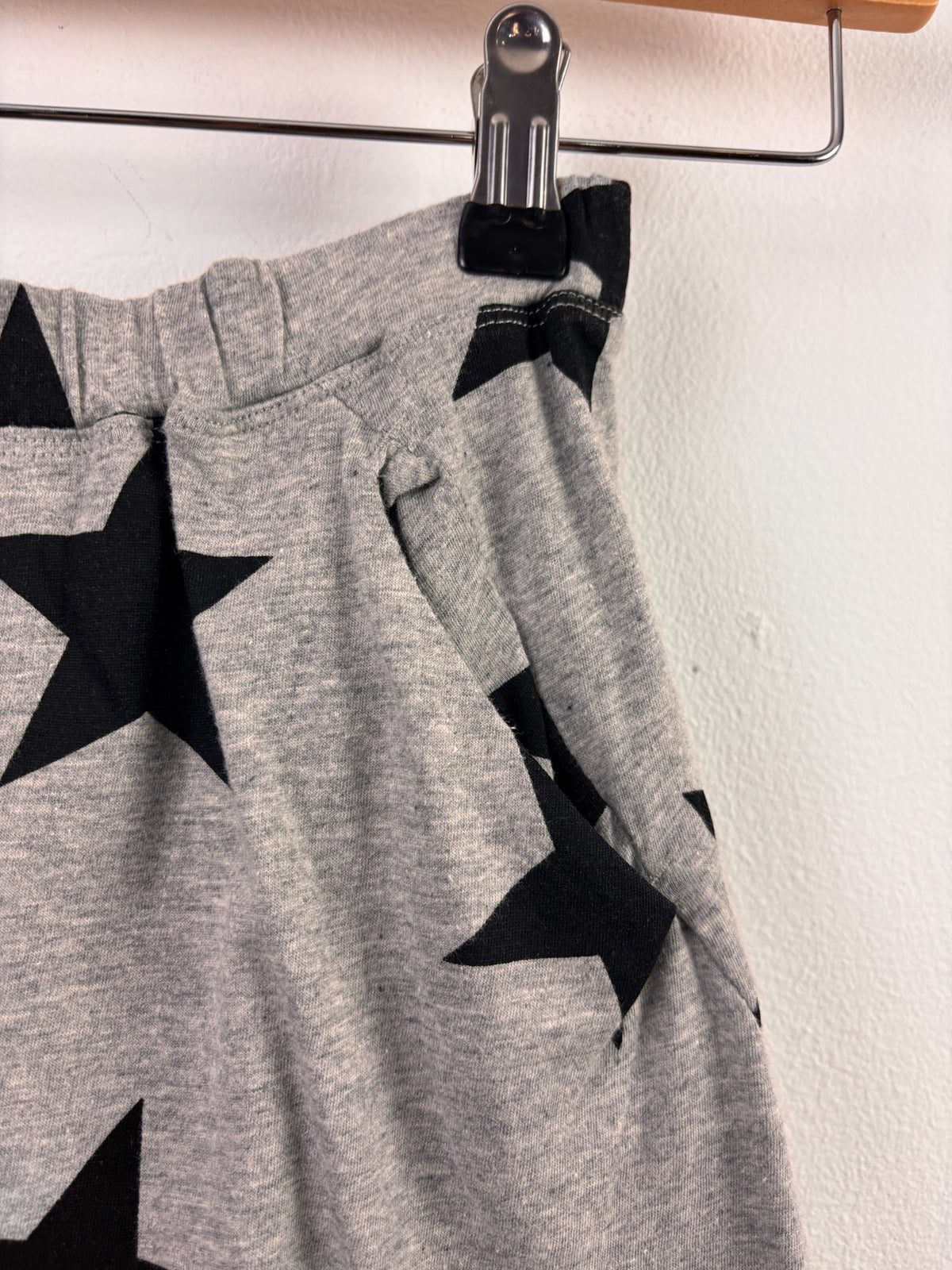 Nununu Grey Star Print Shorts 3-4 Years-Shorts-Second Snuggle Preloved
