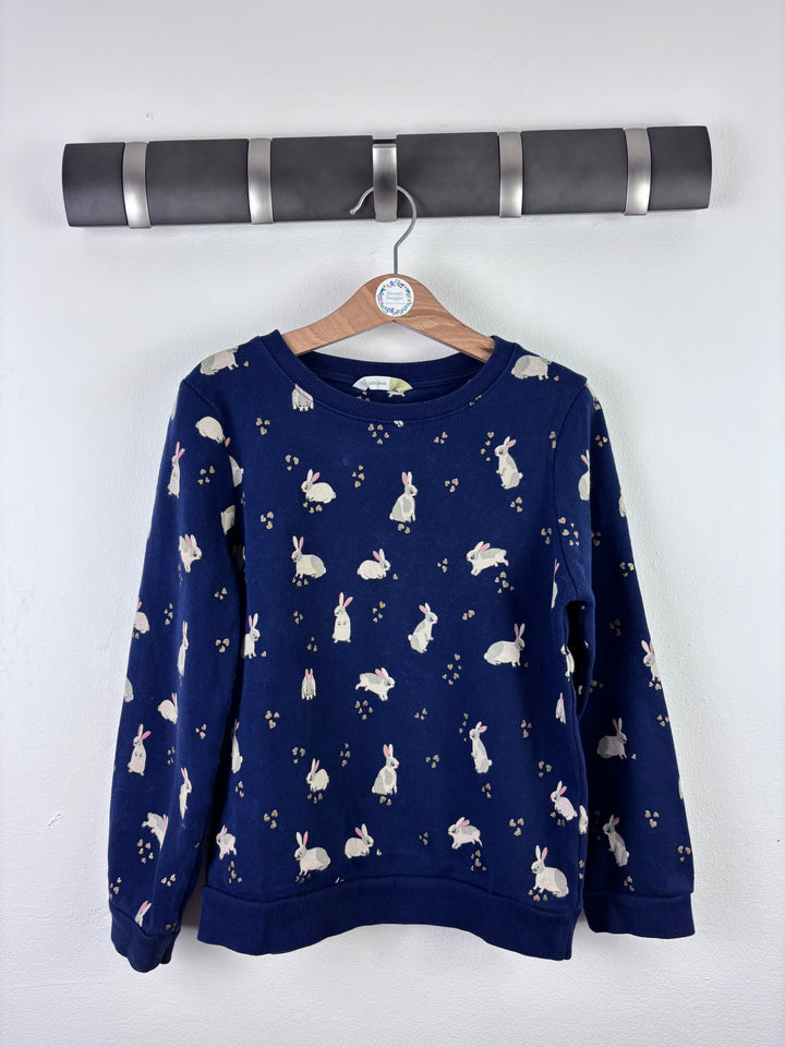 John Lewis Navy Bunny Print Sweatshirt 9 Years-Jumpers-Second Snuggle Preloved