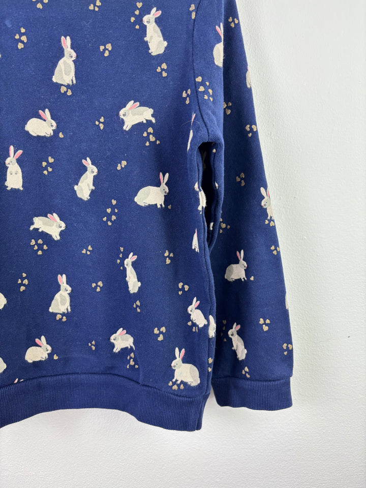 John Lewis Navy Bunny Print Sweatshirt 9 Years-Jumpers-Second Snuggle Preloved