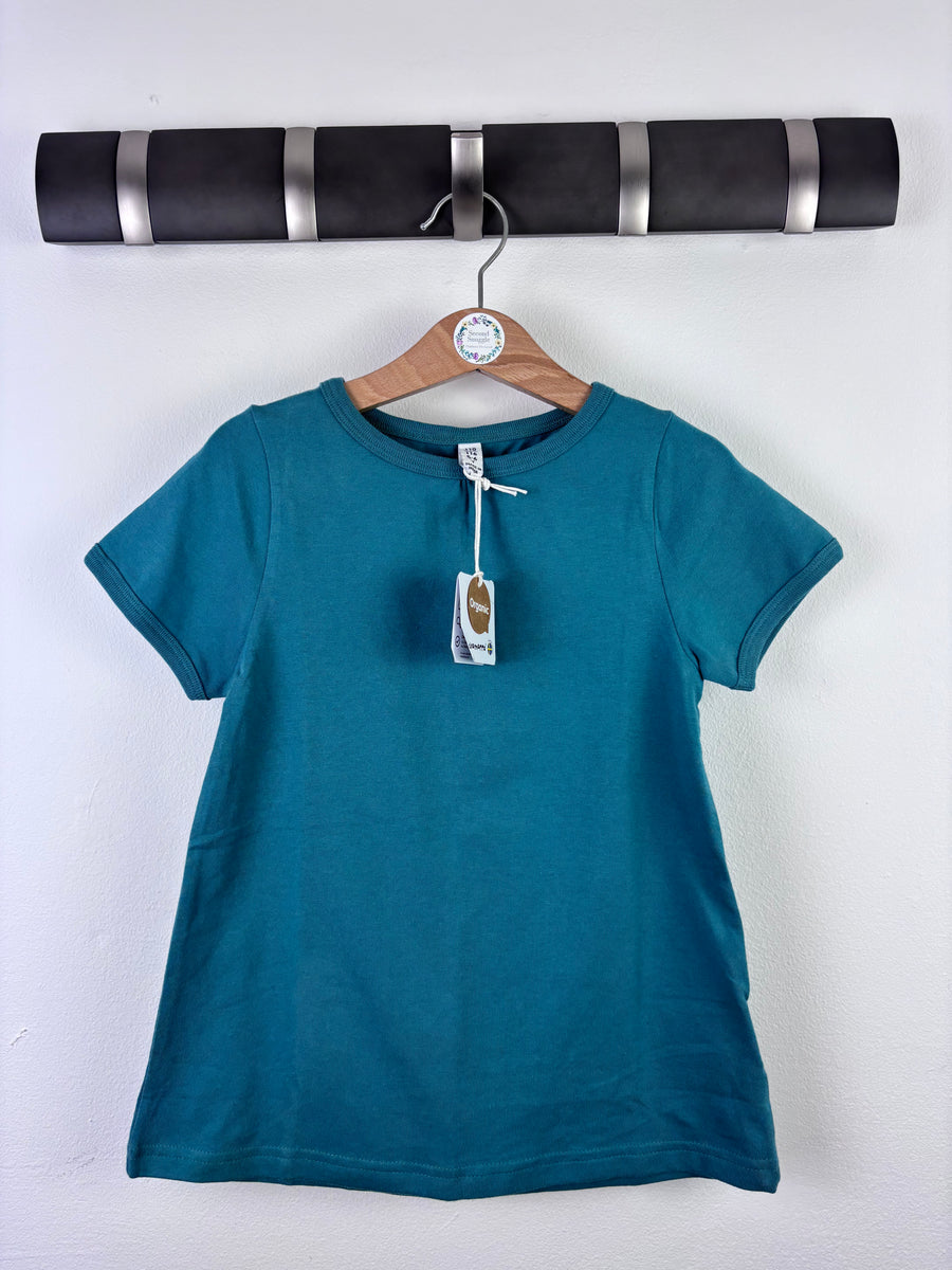 Maxomorra Teal Organic T-Shirt 5-6 Years-Tops-Second Snuggle Preloved