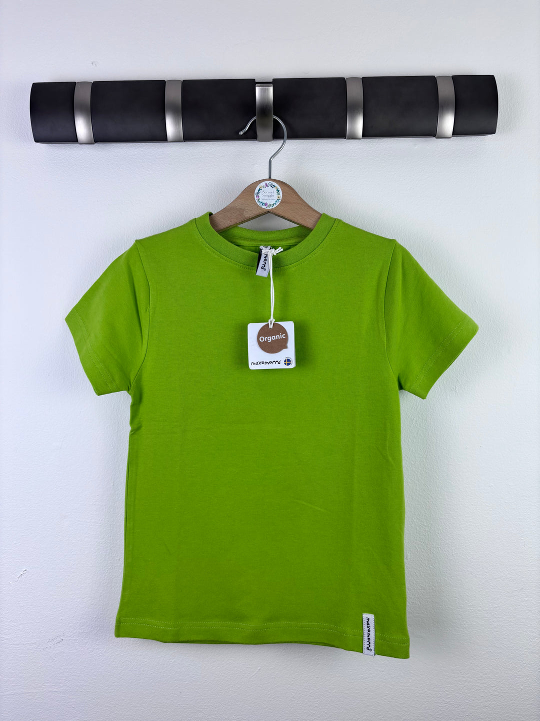 Maxomorra Bright Green Organic T-Shirt 5-6 Years-Tops-Second Snuggle Preloved
